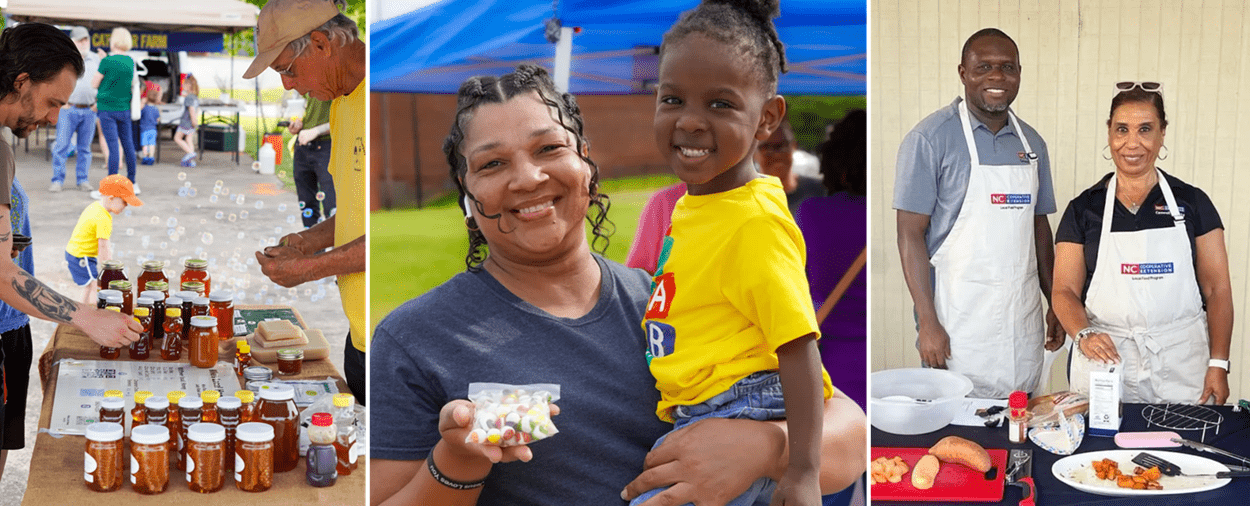 Collage of Enbridge employees volunteering in the community