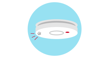 Graphics of a carbon monoxide alarm