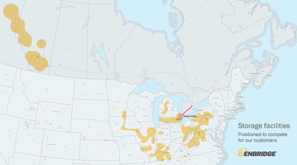 Enbridge Gas storage facilities map