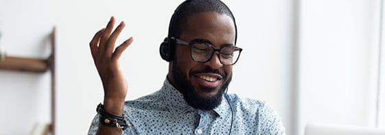 Man listening to music