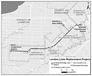 London Lines Replacement project map