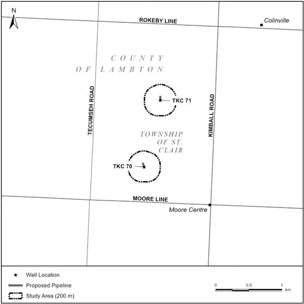 Map of 2026 Kimball-Colinville Well Drilling Project