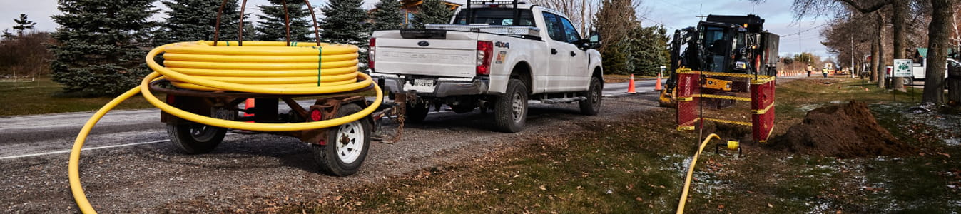 Enbridge Truck with natural gas pipeline construction