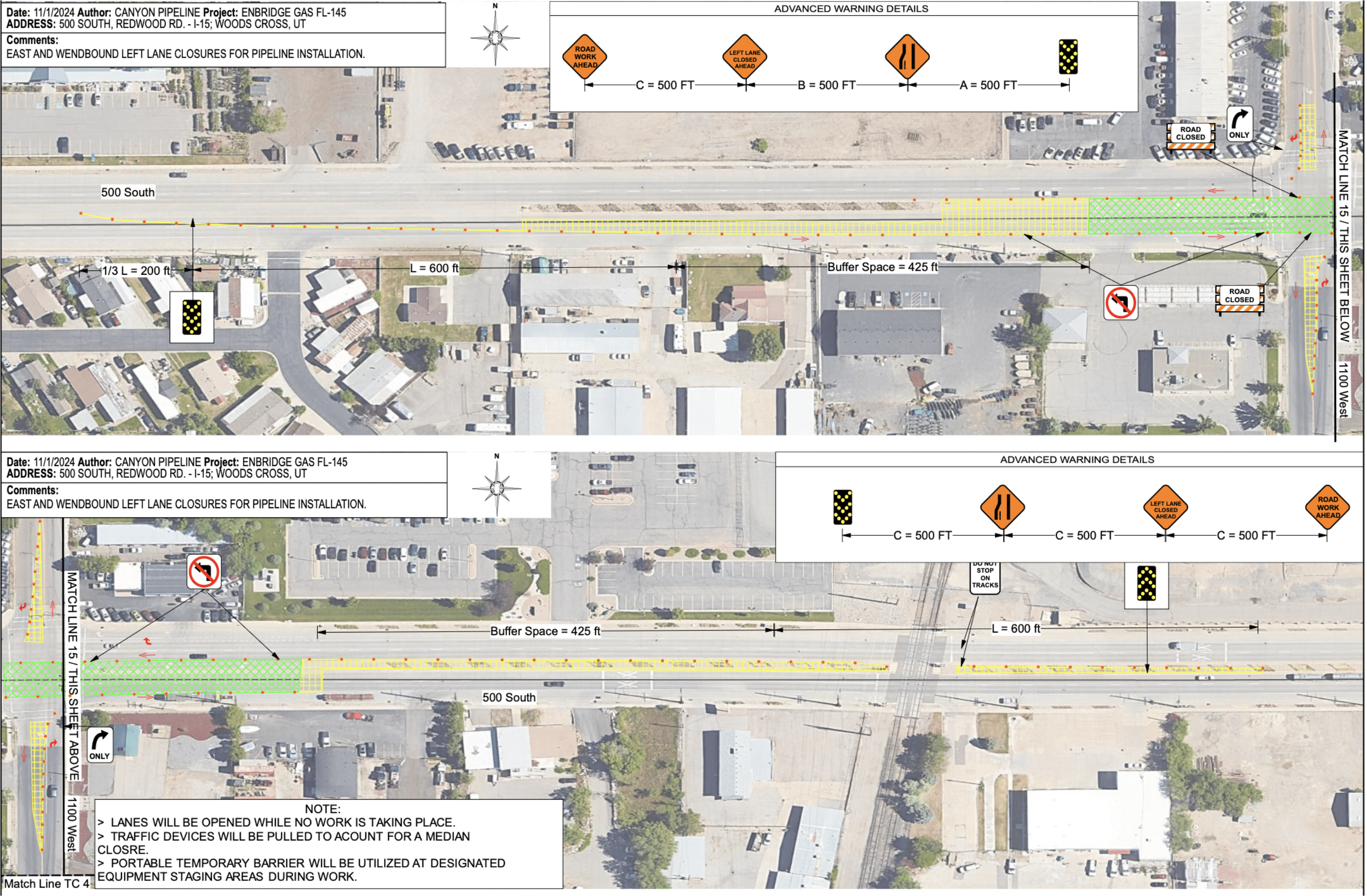 Map of gas feeder line 145 replacement project