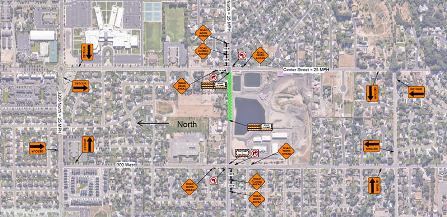 Map of detour in phase 1