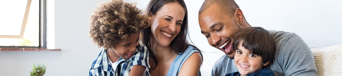 Family having fun at home
