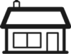 House silhouette displayed on a white background.