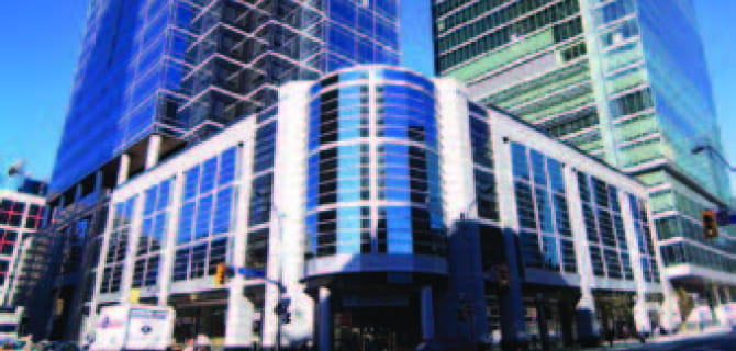 Exterior of modern office building