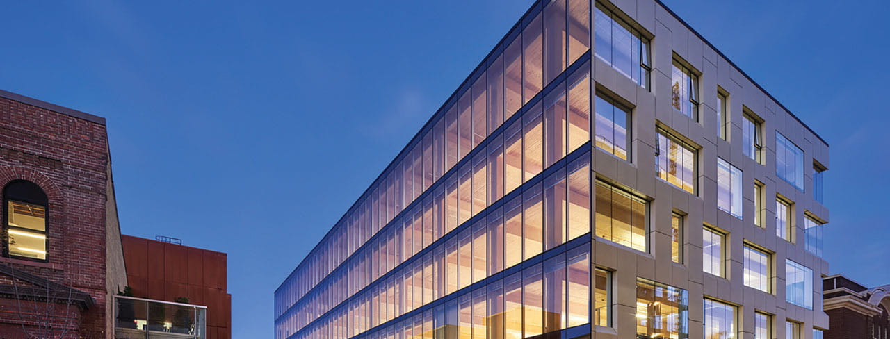 Hullmark’s new timber-frame office building at 80 Atlantic Ave. in Toronto, designed by BDP Quadrangle