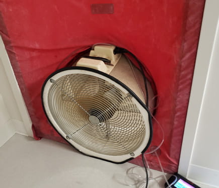 A fan used in airtightness test
