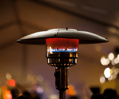 Natural gas patio lamp heater