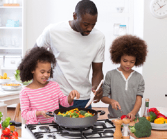 Family cooking natural gas stove