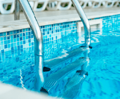 Natural gas heated pool