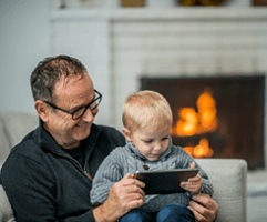 family enjoying natural gas heated home